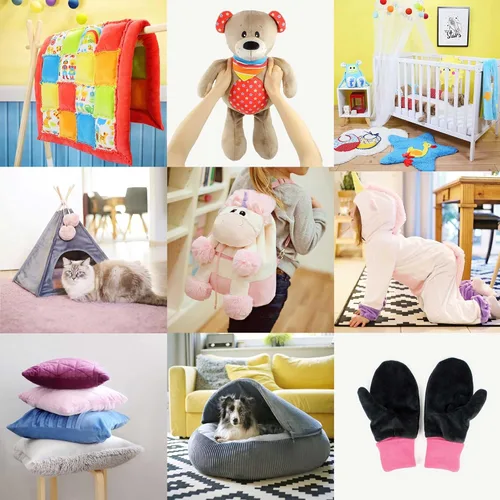 Miniatura 4 de kullaloo Tela de Felpa Tela Minky Blanca Sólida para Coser Material de Abrazo Súper Suave 39.5x29.5 pulgadas Peluches, Mantas de Bebé