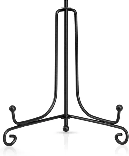 Miniatura 10 de Paquete de 2 soportes de exhibición de hierro, soporte para fotos de caballete de hierro negro, muestra marcos de fotos, platos decorativos