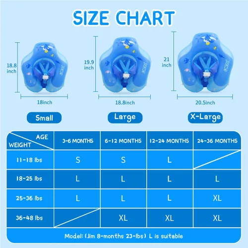 Miniatura 4 de Baby Pool Float with Canopy UPF50+ Sun Protection, no flip Over Inflatable Baby Float for Baby 3-36 Months, Skin Protect Toddler floaties for Boys