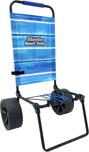 EasyGo Product Carrito de playa Dolly – Diseño de carrito de playa plegable de servicio mediano – Ruedas de arena grandes – Capacidad para 4 – 6