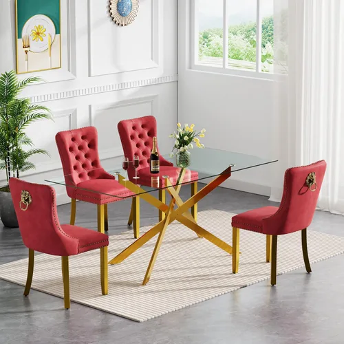 Miniatura 29 de HomVent Juego de mesa de comedor redonda de vidrio de 3 piezas, juego de mesa de comedor de vidrio templado para 2 mesas de cocina con 2 sillas