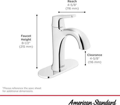Miniatura 5 de American Standard 7429101.243 Becklow - Grifo de baño monomando, 1.2 GPM, negro mate