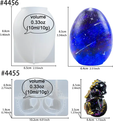 Miniatura 2 de Molde de silicona de huevo de dragón Fundición de resina epoxi arcilla de polímero Proyectos artesanales Eggling