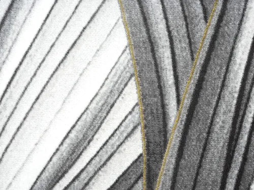 Miniatura 7 de Abani Alfombra de área de líneas onduladas grises y doradas, de 4 x 6 pies, diseño de ondas contemporáneas, moderno abstracto, debajo de la mesa