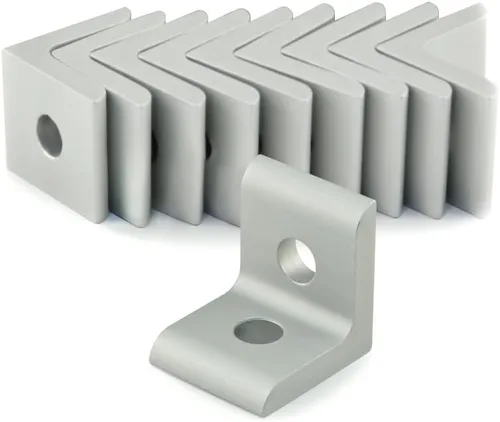 Miniatura 10 de 8020, 4119, 10 Series Aluminio Soporte de esquina interior de 2 agujeros Soporte de ángulo de 90 grados para extrusiones extruidas con ranura en T