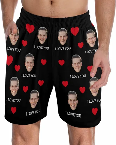 Pantalones de pijama personalizados para la cara, pantalones cortos de pijama personalizados con fotos para dormir, regalos para hombres