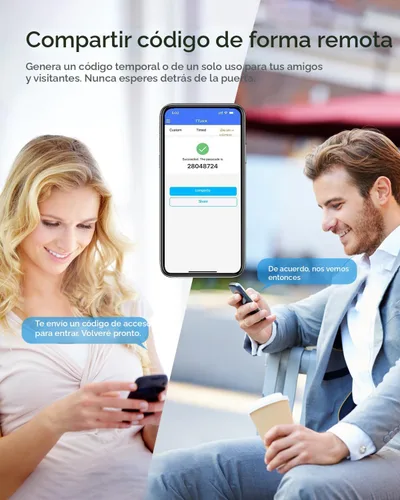 Miniatura 7 de TMEZON Cerradura inteligente para puerta, huella digital, cerradura de puerta de entrada sin llave con asa, tarjetas APP/IC/códigos/llaves/huellas