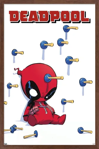 Miniatura 19 de Trends International Marvel Comics Deadpool - Póster de pared de dardos, 22.375 x 34 pulgadas, paquete de impresión premium y colgador negro