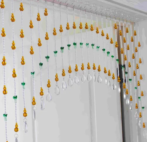 Miniatura 11 de Cortina de cuentas de cristal para puertas, cortinas colgantes de cuentas de vidrio para ventanas, divisores de habitación, dormitorio, cafetería