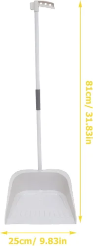 Miniatura 3 de Lurrose Juego de escoba y recogedor resistente para suelos con cerdas suaves y mango largo ergonómico para azulejos de cocina y superficies de Blanco