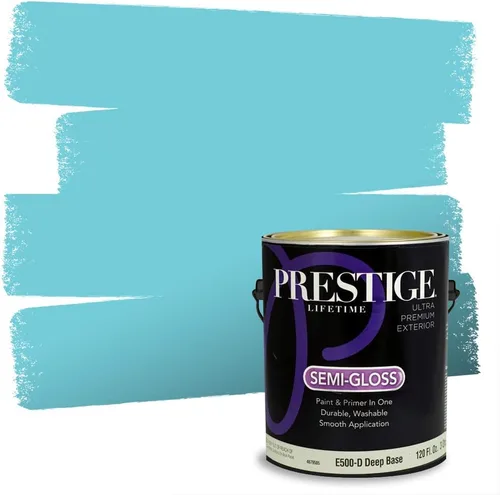 Miniatura 254 de Prestige Paints. - Base y pintura para exteriores en un solo galón, 1 galón. plano, comparable con Sherwin Williams Topsail. SW6799-PCM