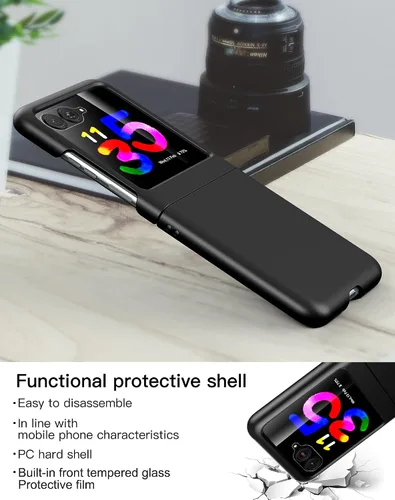 Miniatura 3 de Feitenn Funda para Moto Razr Plus, protector de pantalla para Moto Razr Plus, funda delgada de policarbonato duro a prueba de golpes con película