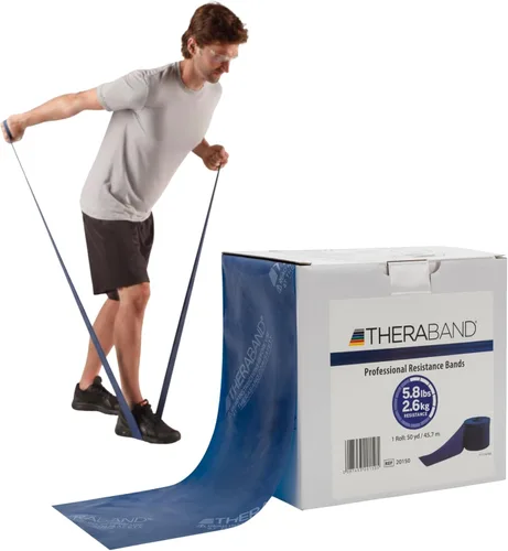 Miniatura 14 de THERABAND Resistance Band, 50-Yard Roll, Latex Elastic Band for Exercise, Stretching, Physical Therapy, Yoga, Pilates, Home Workouts, Cut-to-Length