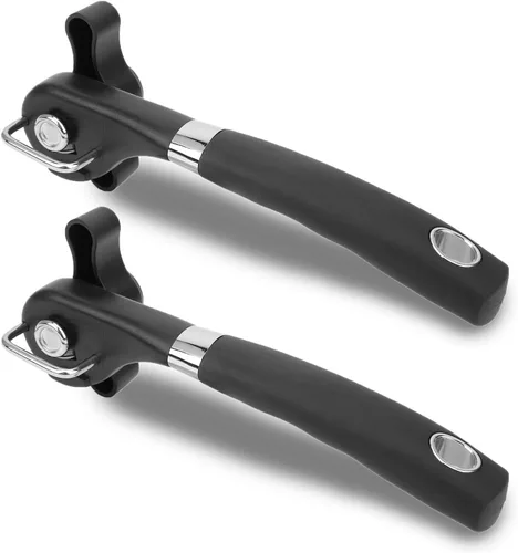 Miniatura 9 de Juego de 2 abrelatas manual de acero inoxidable suave de acero inoxidable mango ergonómico resistente Com fortable para sostener para cocina
