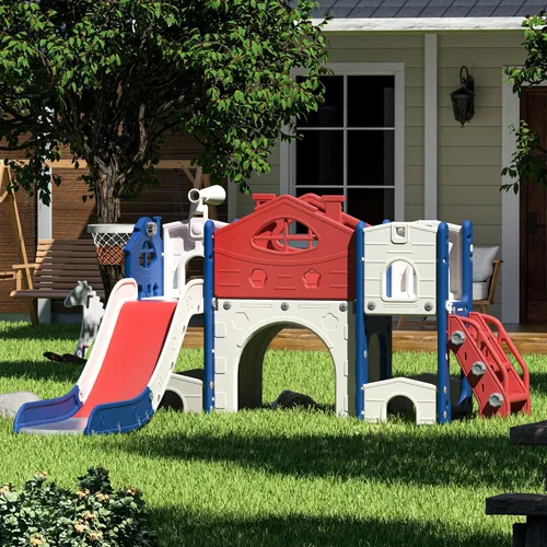 Miniatura 5 de Juego de tobogán y escalador 8 en 1 para niños de 1 a 4 años, tobogán para niños de 1 a 4 años, tobogán infantil para interiores y exteriores