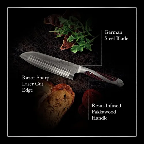 Miniatura 2 de Hammer Stahl - Cuchillo Santoku de estilo japonés de 7.5 pulgadas Cuchillo de cocina de acero inoxidable de alto carbono Cuchillo de cortar
