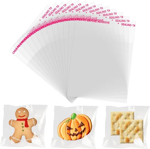Miniatura 8 de 100 bolsas de celofán transparentes autoadhesivas, de 2 x 10 pulgadas, bolsas de barra de pretzel para panadería, galletas, dulces, pretzel, regalo