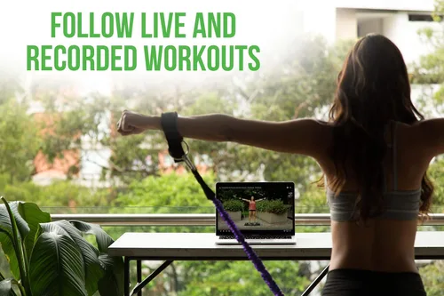 Miniatura 5 de BodyBoss 2.0 – Paquete de entrenamiento portátil completo para gimnasio en casa + bandas de resistencia – Barra de resistencia plegable, asas