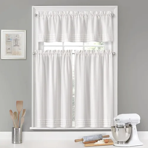 Miniatura 3 de VUE Kingsbury - Par de paneles pequeños para ventana de privacidad, baño, sala de estar, 52 x 24 pulgadas, color blanco