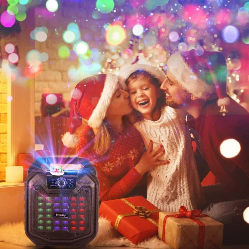 Miniatura 2 de Máquina de karaoke, sistemas de karaoke portátiles para adultos y niños, máquina de altavoces de karaoke Bluetooth con luces de discoteca