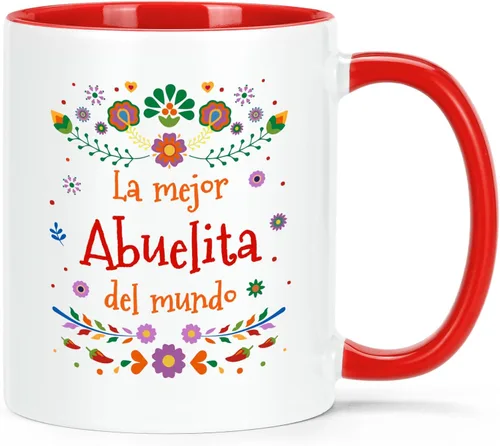 YHRJWN Taza de café Abuela La Mejor Abuelita Del Mundo, regalo para la abuela en español para el día de la madre, cumpleaños, Navidad, regalo para