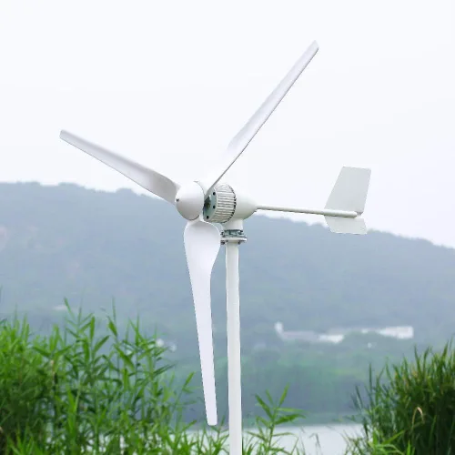 Turbina de viento horizontal de 2000 W con controlador híbrido inversor 24 V 48 V 96 V generador de viento energía libre (24 V, turbina eólica