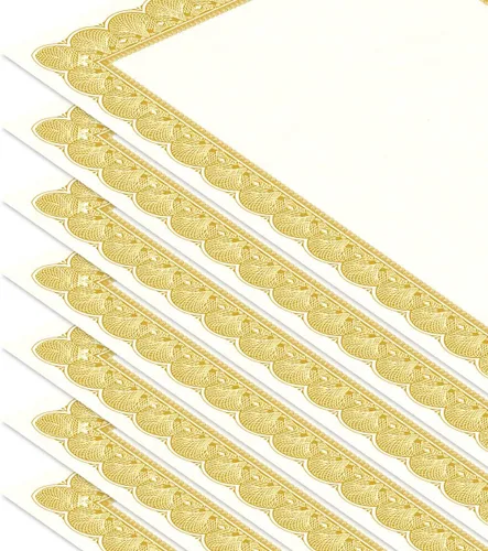 Miniatura 4 de Elite - Paquete de 100 papeles certificados de pergamino dorado y blanco, compatible con impresoras láser y de inyección de tinta, para oficina