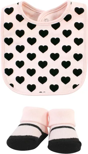 Miniatura 195 de Hudson Baby Conjunto de babero y calcetines unisex de algodón para bebé