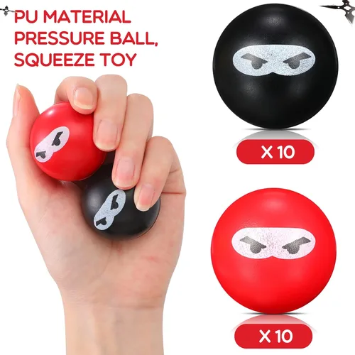Miniatura 3 de 20 bolas ninja para aliviar el estrés, bolas sensoriales para el estrés a granel para niños y adultos, juguete de poliuretano elástico suave