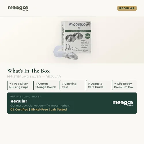 Miniatura 7 de MOOGCO Copas de lactancia plateadas, protectores de pezones de plata pura de 999 k para lactancia materna, protección de pezones sin productos