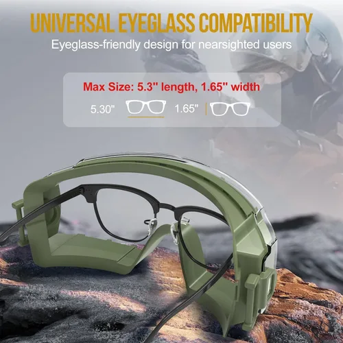 Miniatura 2 de OneTigris Gafas tácticas sobre lentes, gafas tácticas antiniebla, protección de gafas OTG de seguridad con lente intercambiable Verde