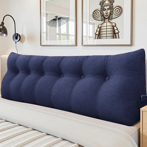 Miniatura 15 de Almohada de Cuña para Cabecero - Almohada Triangular para Cabecero de Cama, Almohada de Cuña para Descanso en la Cama, para Sentarse en la Cama