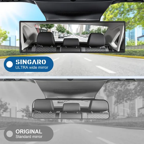 Miniatura 2 de SINGARO Espejos retrovisores interiores, accesorios universales de 10 pulgadas, gran angular para reducir el punto ciego de manera eficaz