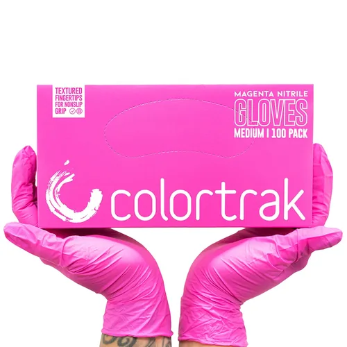 Miniatura 24 de Colortrak Luminous Collection - Guantes desechables de nitrilo, color lila escarcha, pequeños, de un solo uso, seguros para alérgicos, sin látex
