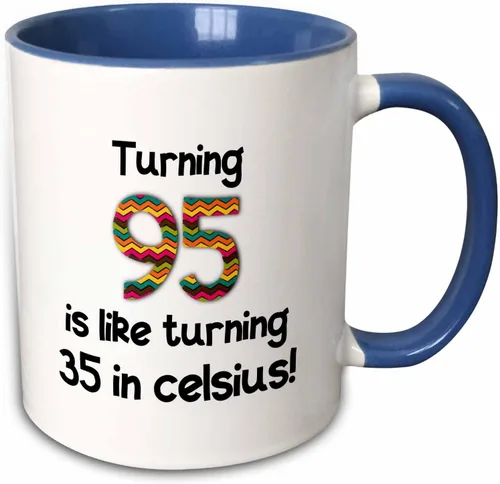 Miniatura 10 de 3dRose 95 Is Like Turning 35 In Celsius-Humorous - Taza de dos tonos, 11 onzas, color negro