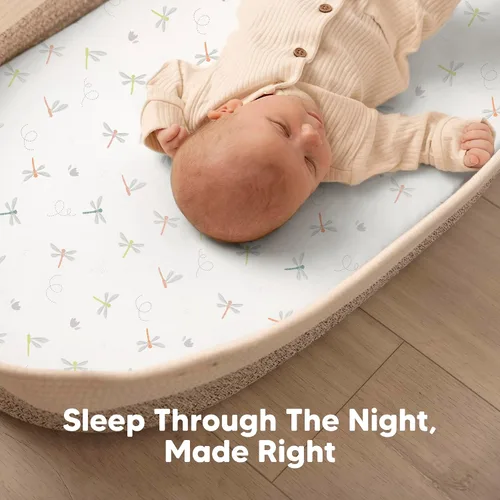 Miniatura 6 de Paquete de 2 sábanas de moisés para bebé niña y niño - 33x17 viscosa derivada de bambú, sábanas ajustables para colchón de moisés junto a la cama