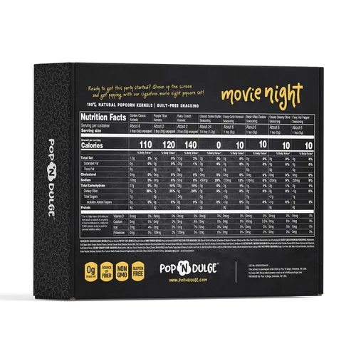 Miniatura 2 de Pop n' Dulge Palomitas de maíz para noche de cine, set de regalo de 16 piezas, 5 paquetes de palomitas gourmet sin OMG, 5 paquetes de variedad