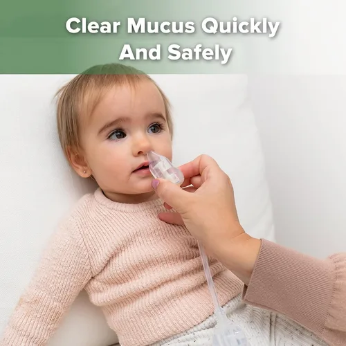 Miniatura 2 de haakaa Aspirador nasal de silicona para bebé – Lechón de nariz de bebé, aspirador nasal de cuello de cisne con válvula anti-retorno, limpiador