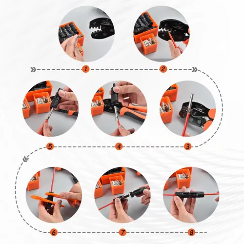 Miniatura 5 de Kit de herramientas de crimpado de conectores de panel solar con 1 crimpador, 15 pares de conectores y 1 llave inglesa, herramientas esenciales