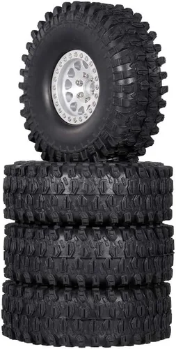 Miniatura 11 de GoolRC 4 neumáticos de goma RC Crawler de 1.9 pulgadas con borde de metal para 1/10 RC Rock Crawler Traxxas TRX-4 TRX-6 Axial Scx10 90046 RC4WD RC