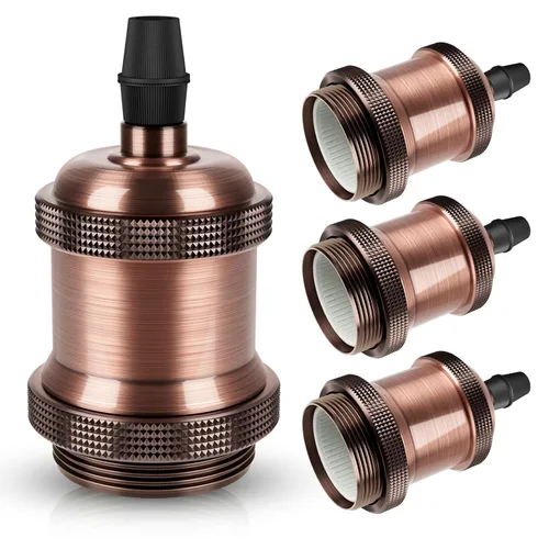 Miniatura 18 de DiCUNO E26 Enchufe de lámpara Edison vintage, portalámparas colgante retro, reemplazo de portalámparas, aspecto antiguo para iluminación industrial