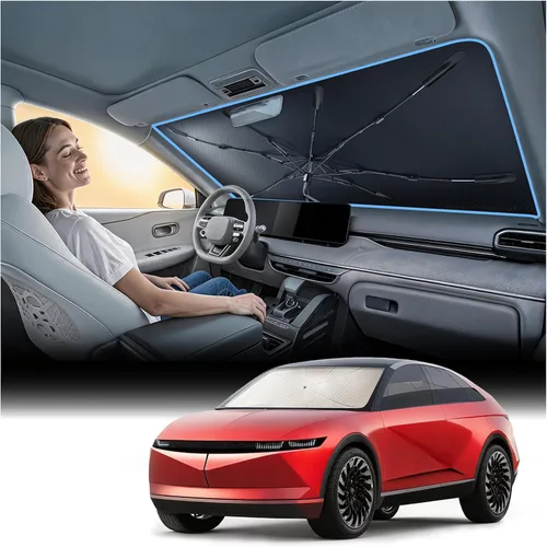 Miniatura 52 de Nmoiss [Escudo térmico con revestimiento de vinilo] Parasol para parabrisas personalizado para Mazda 3, protege el automóvil de los rayos solares