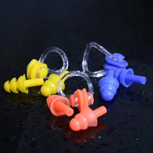 Miniatura 3 de UPINS 14 juegos de pinzas de nariz de silicona impermeables para natación, tapones para los oídos para adultos y niños, protector de nariz