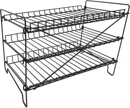 Miniatura 2 de FixtureDisplays® Estante de alambre de 3 niveles, organizador de latas, dispensador de tarros para armario de cocina, encimera, despensa, 16