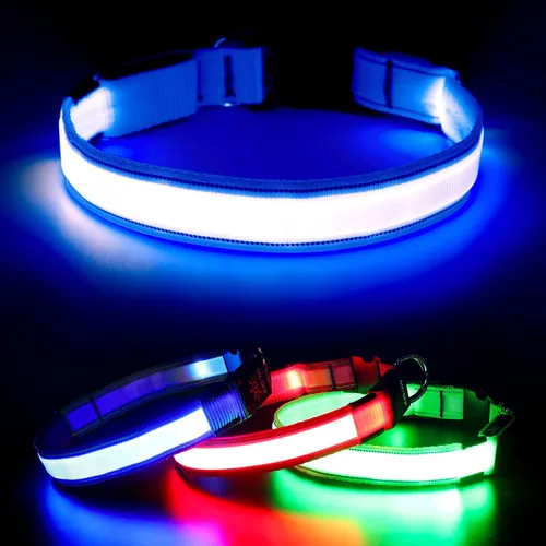 Miniatura 9 de Collares de perro con luz Visinite para perros pequeños, collar de perro LED recargable, collar de perro iluminado totalmente ajustable, collares