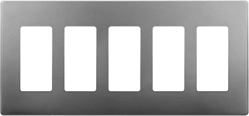 Miniatura 128 de ENERLITES Placas de pared decorativas sin tornillos, cubiertas de tomacorrientes seguras para niños, tamaño de 4 posiciones, 4.68" H x 8.30" L, Negro