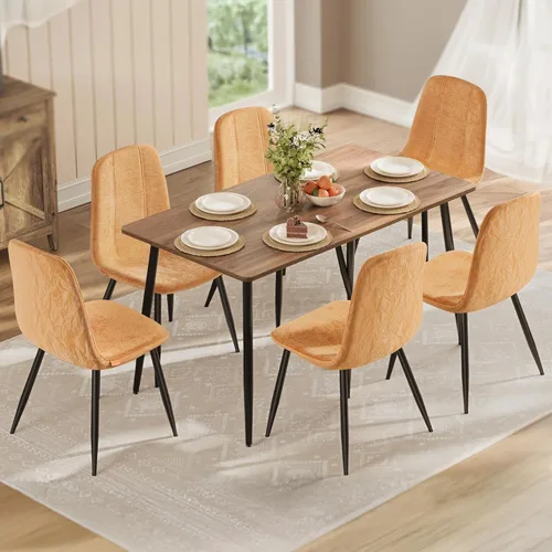 Miniatura 9 de VASAGLE Sillas de comedor, juego de 2 sillas de comedor, marco de metal, pies ajustables, fáciles de limpiar, piel sintética con textura glaciar