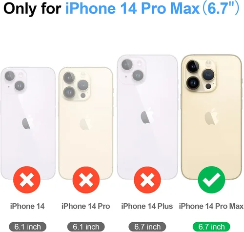 Miniatura 2 de Antsturdy Funda tipo cartera desmontable 2 en 1 para iPhone 14 Pro Max con MagSafe, bloqueo RFID, magnética, carga inalámbrica, funda de piel