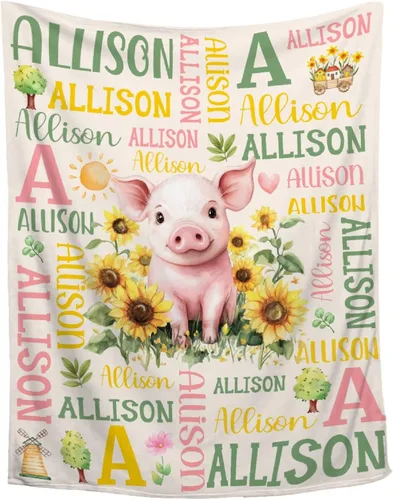 Miniatura 12 de Manta de conejo personalizada para niños y niñas, manta de bebé ultra suave, regalo personalizado, decoración de manta con nombre, 30 x 40 pulgadas