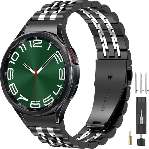 Miniatura 6 de EZMVZKU Galaxy Watch 7/6/5/4/FE 1.575 in 1.732 in correa de metal de acero inoxidable, correa sin huecos para Samsung Galaxy Watch 6 4 Classic 1.654